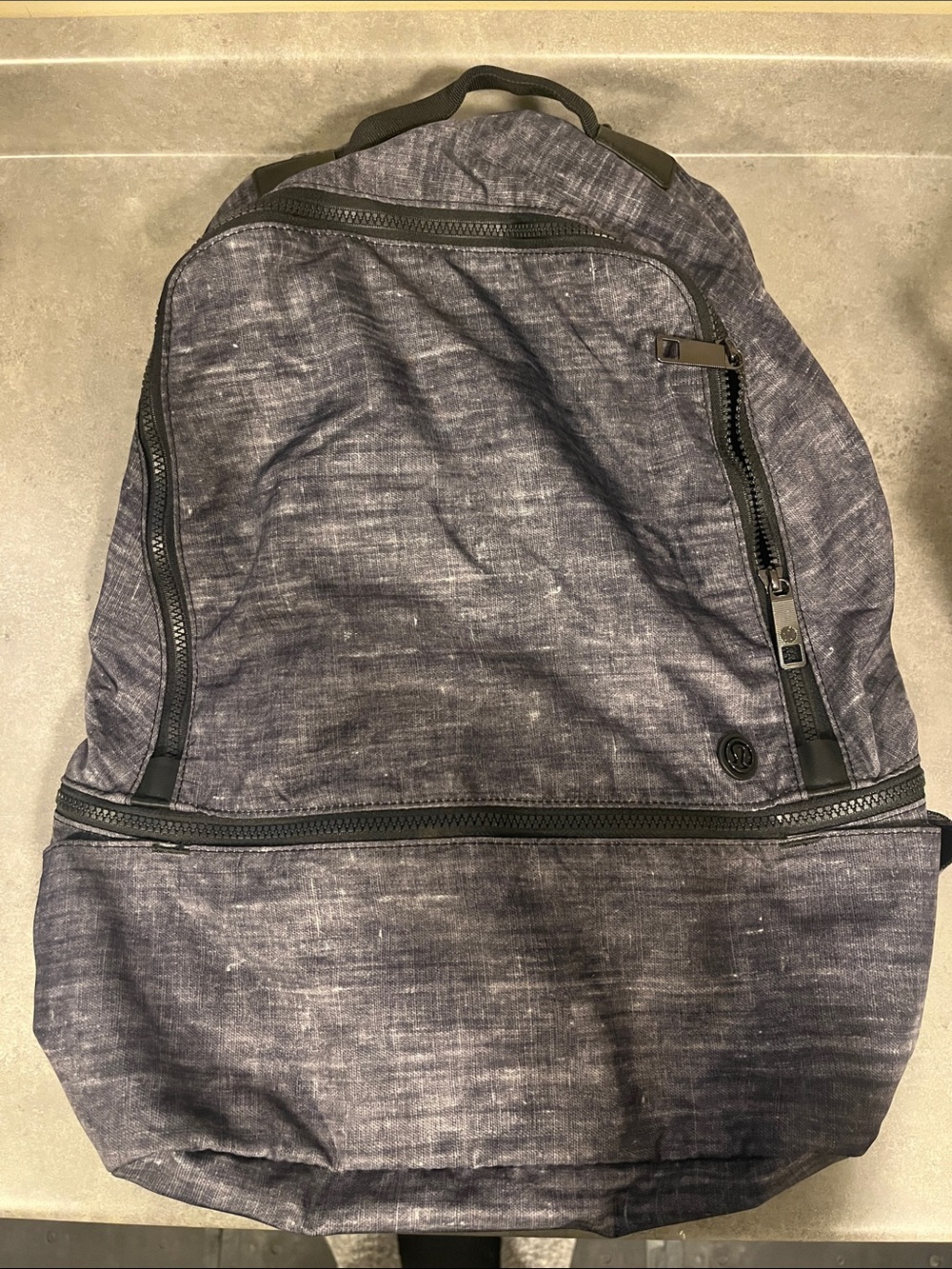 Large Lululemon Grey Heather Backpack